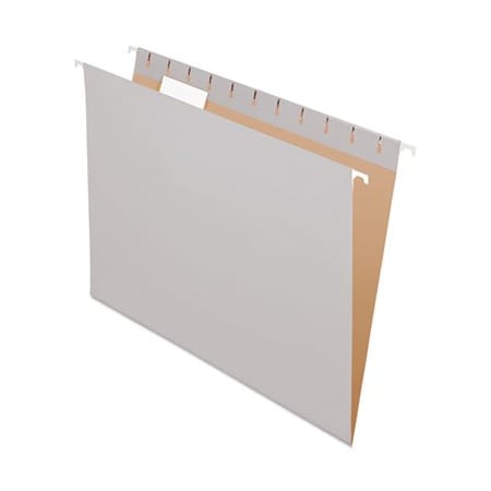 Tops Business Forms Pendaflex, COLORED HANGING FOLDERS, LETTER SIZE, 1/5-CUT TAB, GRAY, 25PK 81604